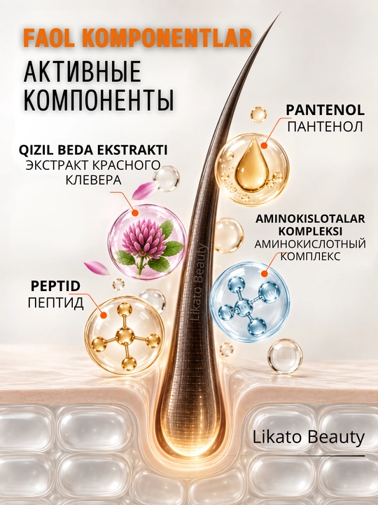 Kiprik va qoshlar o‘sishi uchun serum, lash serum Likato Professional, 10 ml