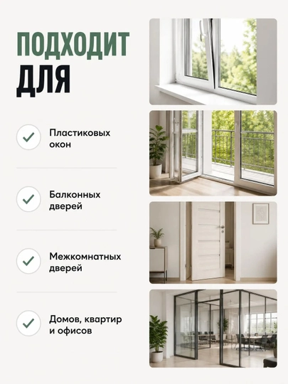Стоппер-ограничитель для окон и дверей, фиксатор створки, чёрный
