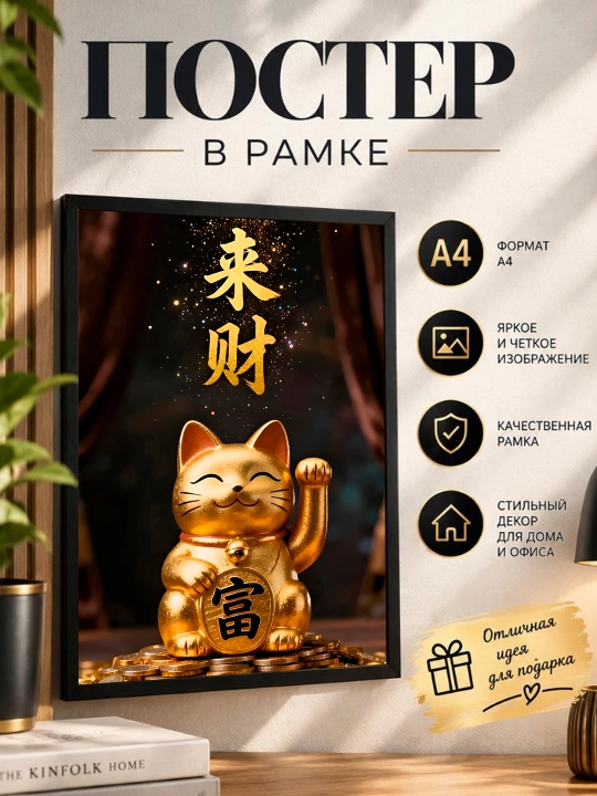 Постер в рамке "Мотивация деньги" Формат А4 - 