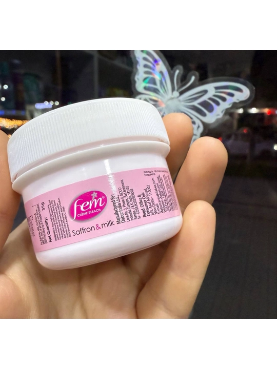 Fem Saffron & Milk yuz va qosh tuklarini oqartiruvchi krem, 8 g va 40 gr