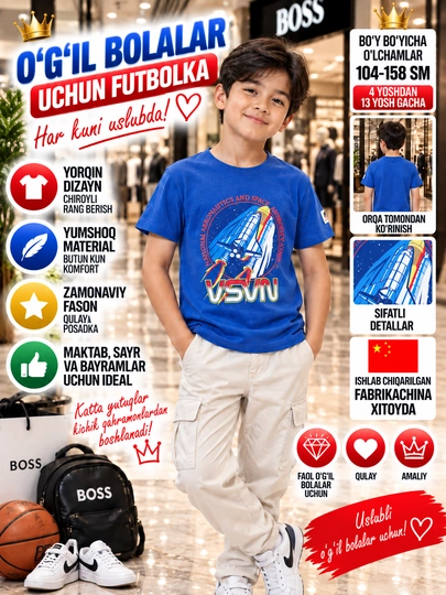 O'g'il bolalar uchun futbolka - 