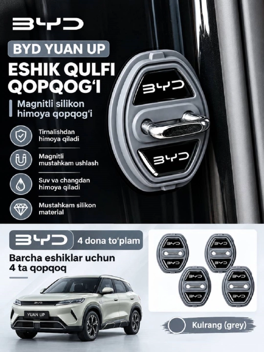 Avtomobil eshik qulfi uchun zarbadan himoyalovchi qopqoq - 