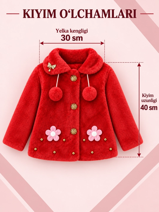 Kuz va qish mavsumlari uchun qizlar uchun yengil, yumshoq palto, jaket