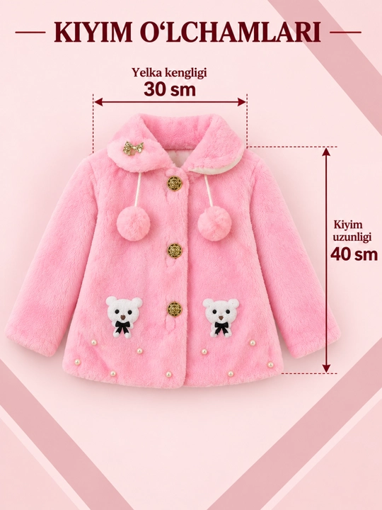 Kuz va qish mavsumlari uchun qizlar uchun yengil, yumshoq palto, jaket