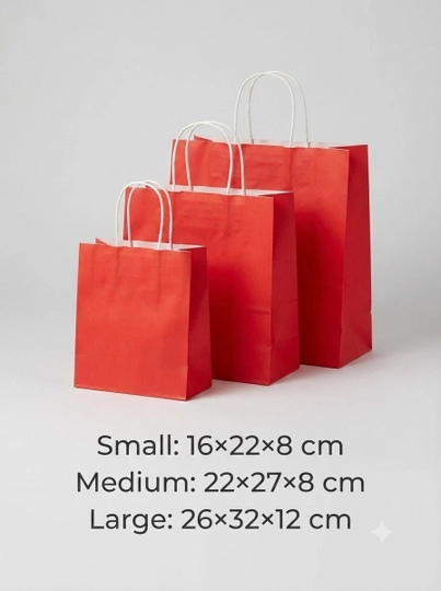 Qog'oz paketlar to'plami, sovg'a va xarid uchun sumkalar 6 dona - 
