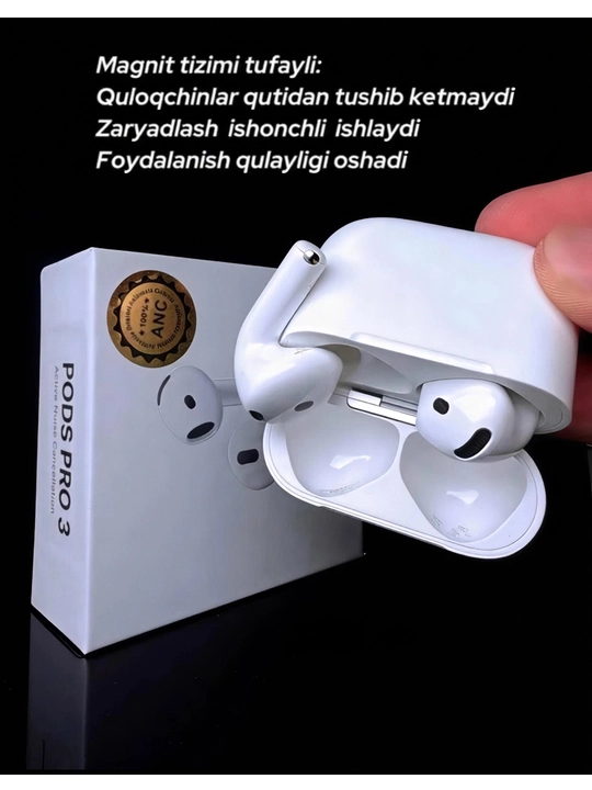 IPhone Android uchun Bluetooth 5.3 mikrofonli PODS Pro 3 simsiz quloqchinlar