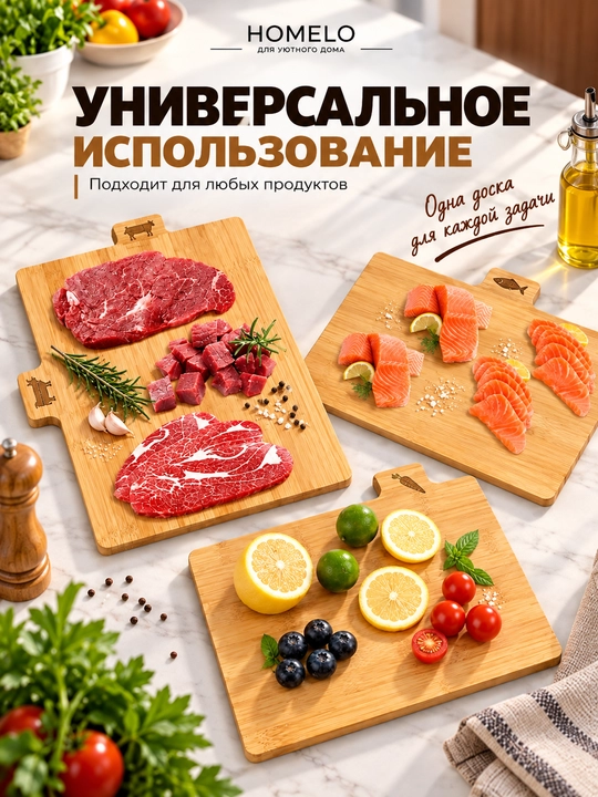 Набор разделочных досок, бамбуковая доска, доска для нарезки, набор из 4 досок