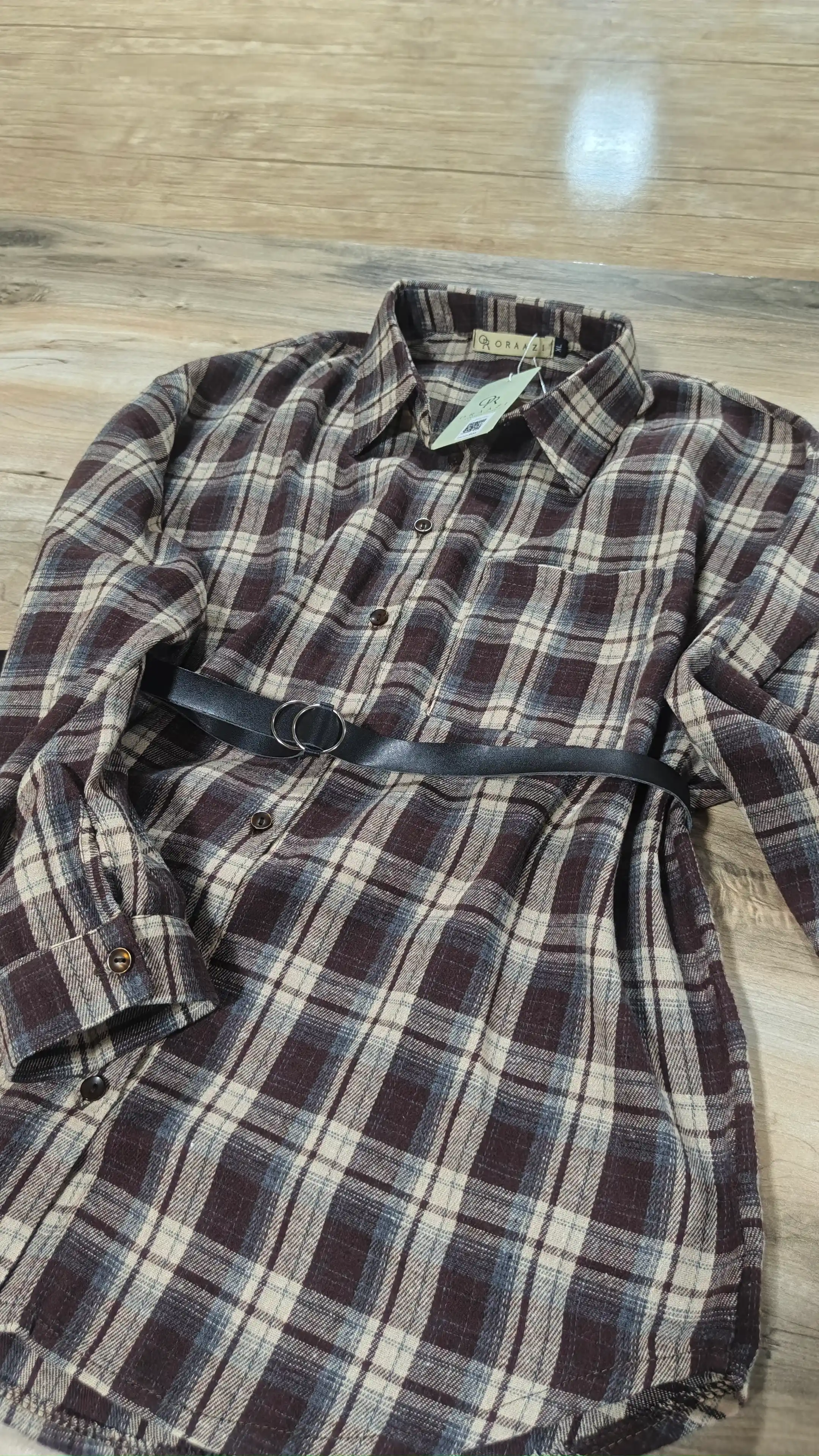 AishazaR Женские рубашки в клетку, oversize