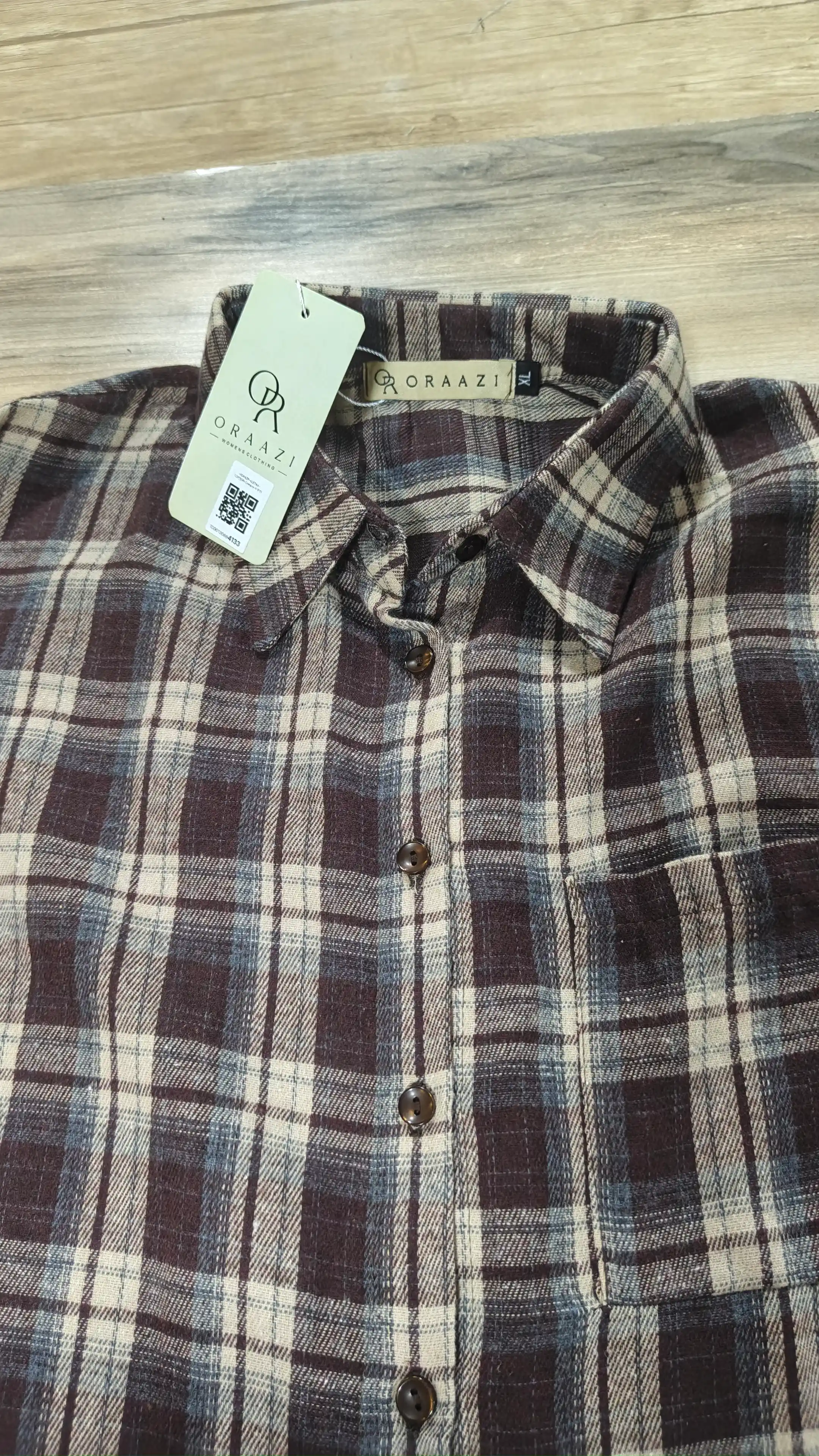 AishazaR Женские рубашки в клетку, oversize