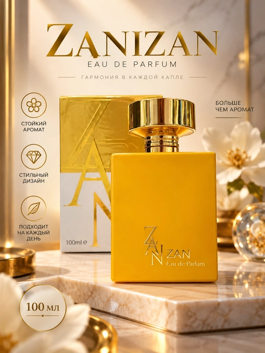 Духи Fragrance World ZAN женские стойкие, парфюм с роскошным шлейфом, 100 мл - 