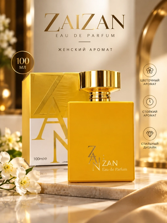Духи Fragrance World ZAN женские стойкие, парфюм с роскошным шлейфом, 100 мл