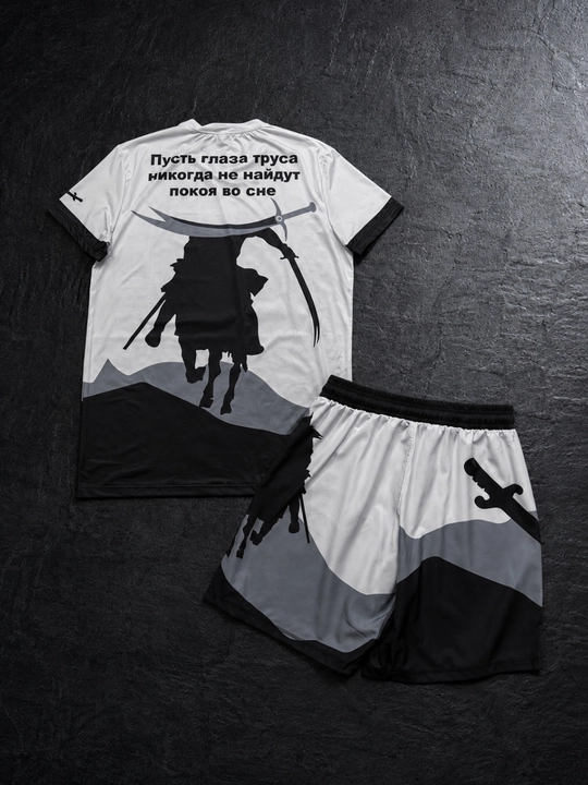 Erkaklar uchun Shadow Warrior sport to‘plam futbolka + shortik, yengil va nafas oluvchi