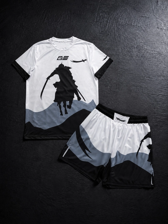 Erkaklar uchun Shadow Warrior sport to‘plam futbolka + shortik, yengil va nafas oluvchi
