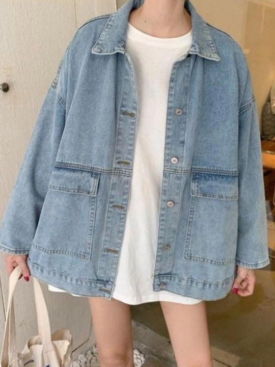 Ayollar jinsi pidjagi, denimdan tikilgan zamonaviy bleyzer - 