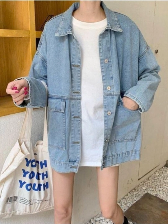 Ayollar jinsi pidjagi, denimdan tikilgan zamonaviy bleyzer