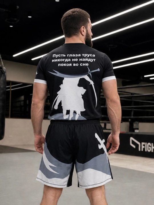 Erkaklar uchun Shadow Warrior sport to‘plam futbolka + shortik, yengil va nafas oluvchi