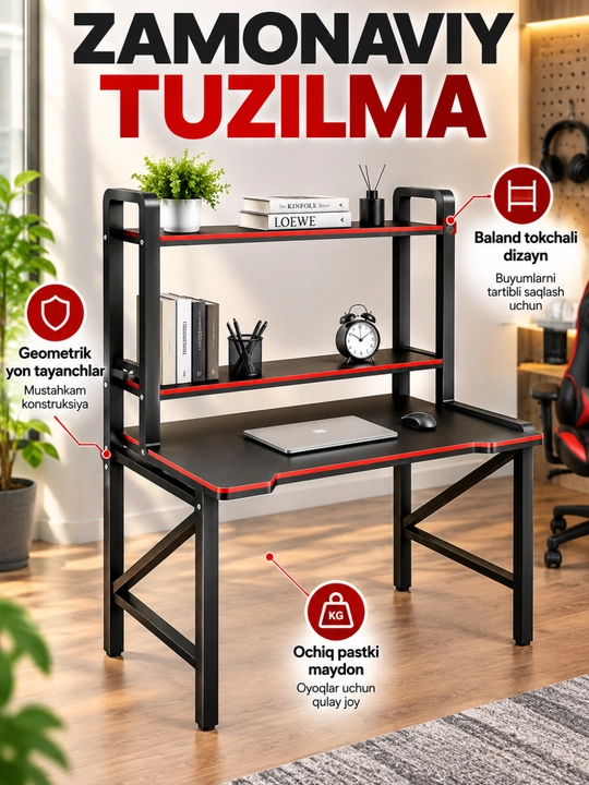Kompyuter stoli, ishlash va dars qilish uchun