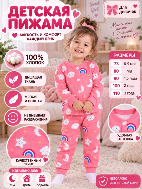 Qizlar pijamasi, bolalar pijamasi, qiz bola kiyimi, yumshoq pijama - 