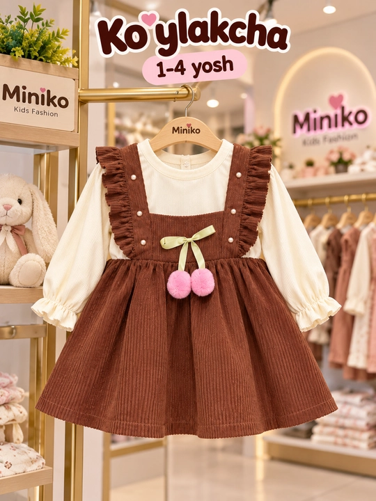 Платье для девочки, 1–4 лет, с длинным рукавом, праздничное и повседневное