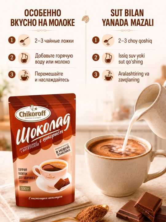 Напиток из цикория "Шоколадный" Chikoroff, 100 г