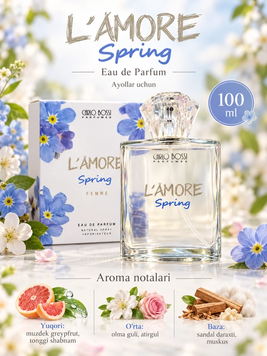 Женская парфюмерная вода Carlo Bossi L'Amore Spring, 100 мл