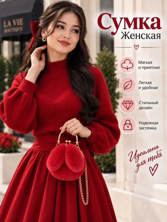 Ayollar sumkasi,sovg'a qizlar uchun,quyon quloqli pahmoq sumka,yelka va qo'l uchun