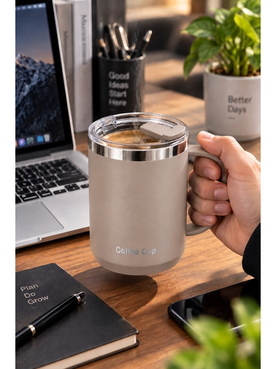 Термокружка 480 мл Coffee Cup с крышкой, красная кружка для кофе и чая