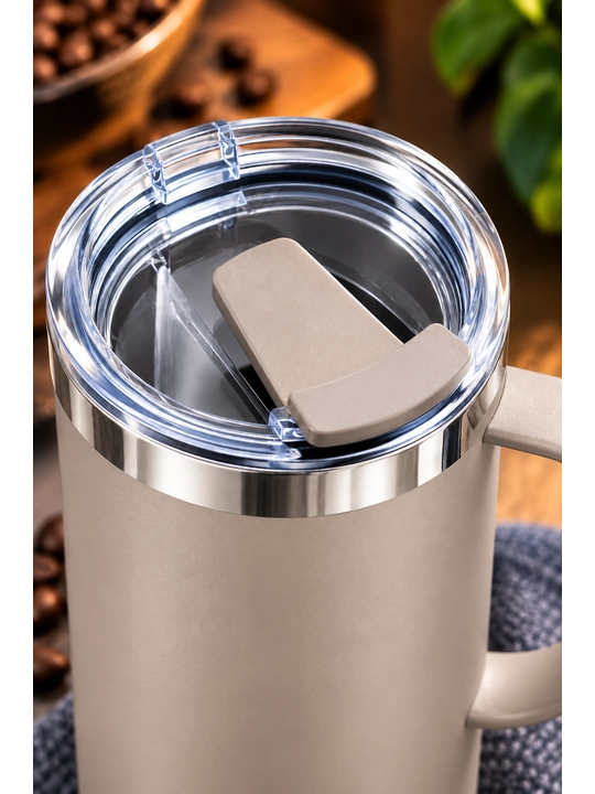 Термокружка 480 мл Coffee Cup с крышкой, красная кружка для кофе и чая