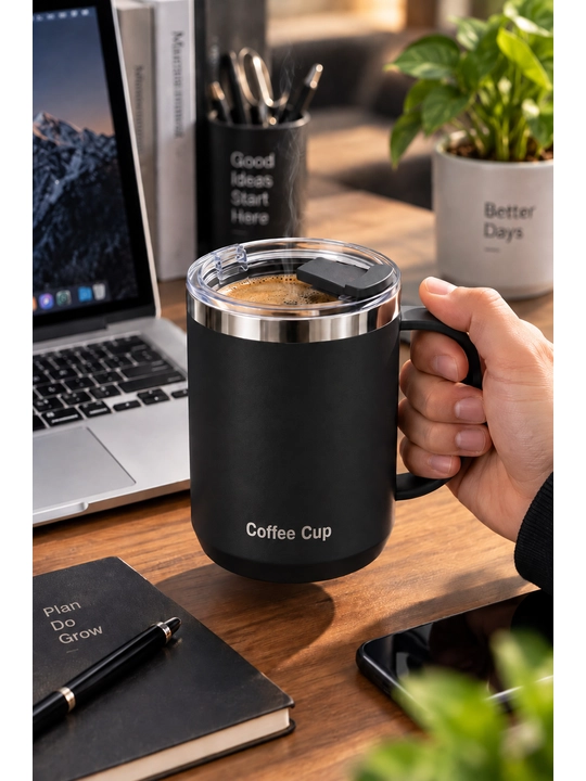 Термокружка 480 мл Coffee Cup с крышкой, красная кружка для кофе и чая