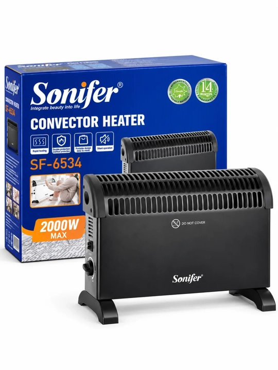 Электрический обогреватель Sonifer SF-6534, конвектор 2000 Вт для дома и комнаты