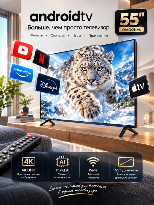 Smart телевизор QLED+ Android TV 32/43/50 дюймов