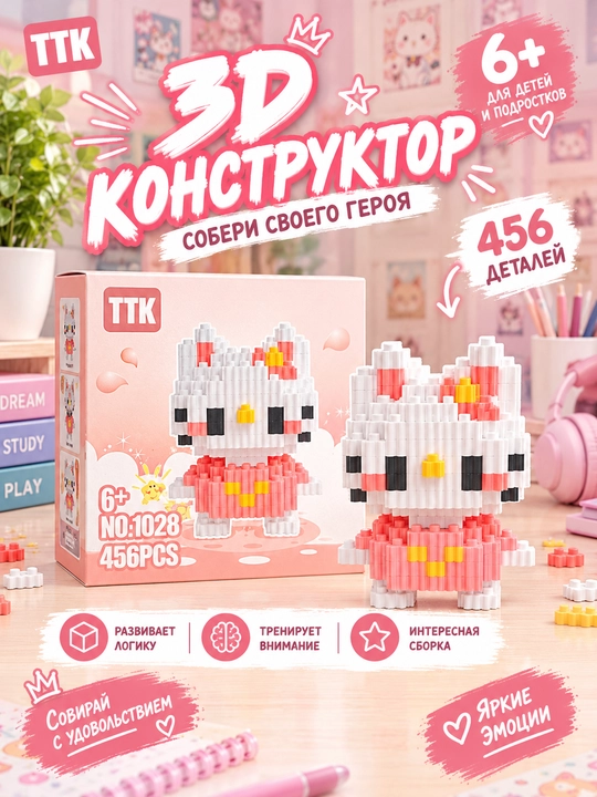 3Д конструктор Лего,мини лего, головоломка и развивающая игра для детей и взрослых - 