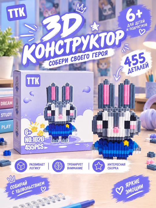 3Д конструктор Лего,мини лего, головоломка и развивающая игра для детей и взрослых - 