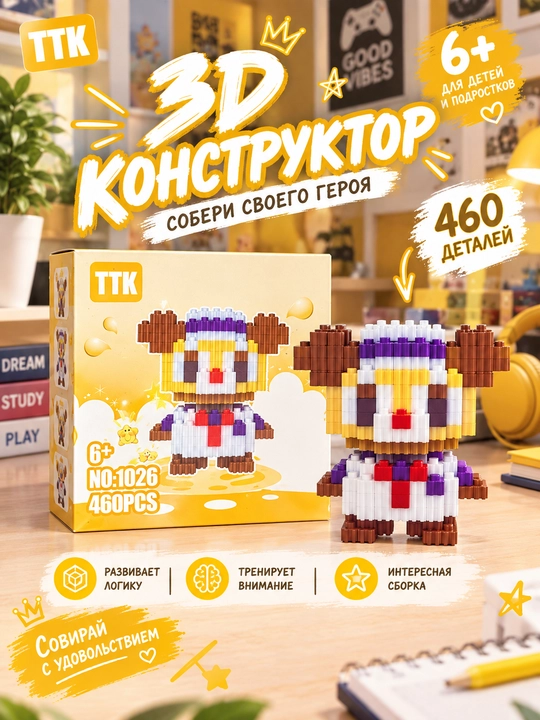 3Д конструктор Лего,мини лего, головоломка и развивающая игра для детей и взрослых - 