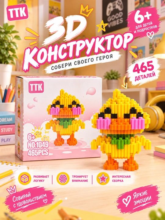 3Д конструктор Лего,мини лего, головоломка и развивающая игра для детей и взрослых - 