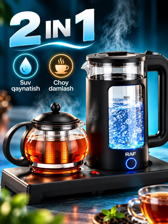Elektr choynak RAF R.7855 1500 Vt, 1,8 L, choy damlagichli