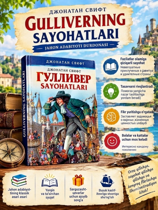 Jonatan Sviftning "Gulliverning sayohatlari" asari jahon adabiyotining durdonasidir - 