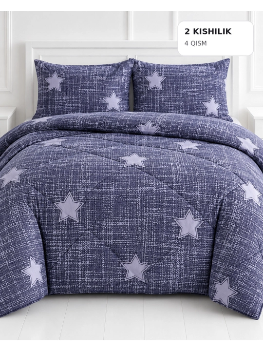 Турецкий двуспальный комплект T Star Mavi, 4 предмета, 195×215 см