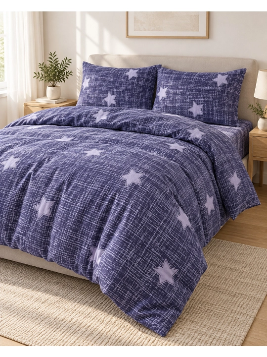 Турецкий двуспальный комплект T Star Mavi, 4 предмета, 195×215 см - 