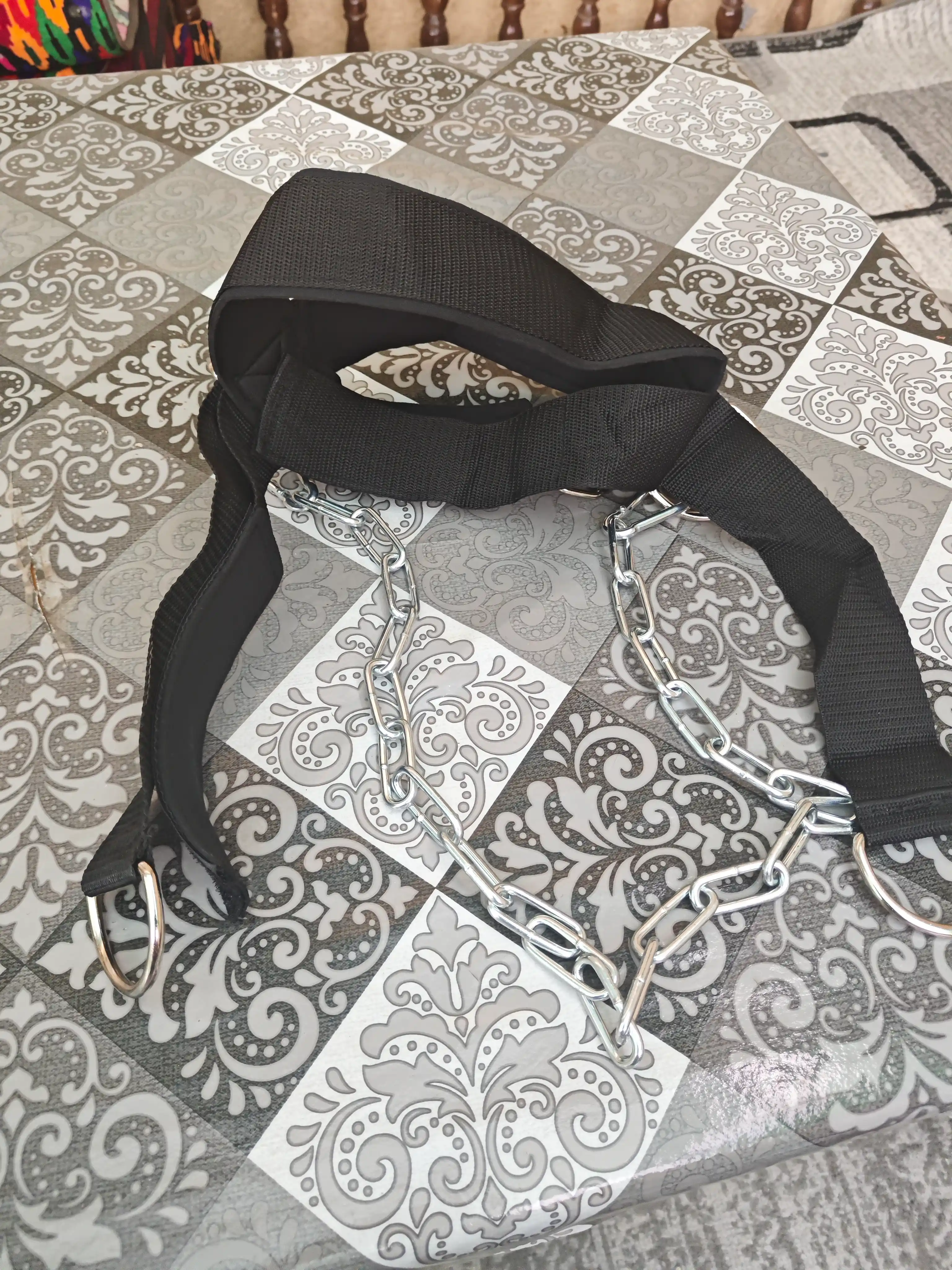 Egar, bo‘yin uchun sport trenajyori, 100 kg gacha, iyak uchun ushlagich va yumshoq qatlam bilan