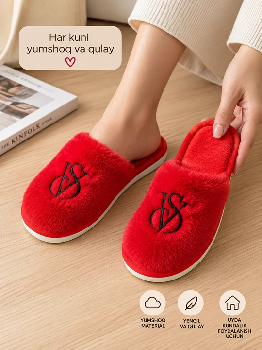 Ayollar uchun yumshoq, issiq uy shippaklari, 36-41