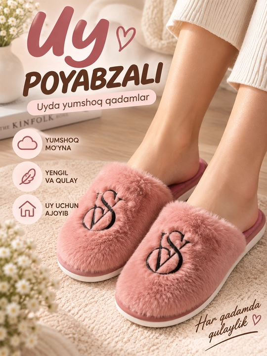 Ayollar uchun yumshoq, issiq uy shippaklari, 36-41 - 