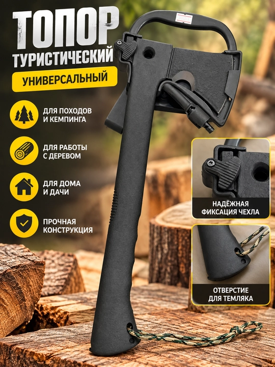 Топор с длинной рукояткой и защитным чехлом - 