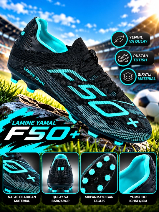 F50+ futbol butsasi Lamine Yamal yengil sirpanmaydigan futbol oyoq kiyim - 