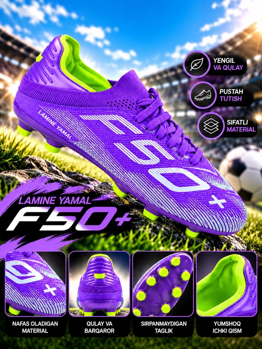 F50+ futbol butsasi Lamine Yamal yengil sirpanmaydigan futbol oyoq kiyim - 