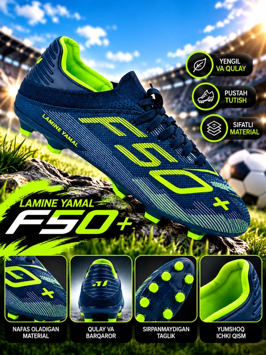 F50+ futbol butsasi Lamine Yamal yengil sirpanmaydigan futbol oyoq kiyim - 