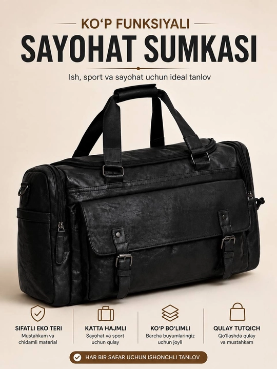 Sayohat uchun katta sport sumkasi - 