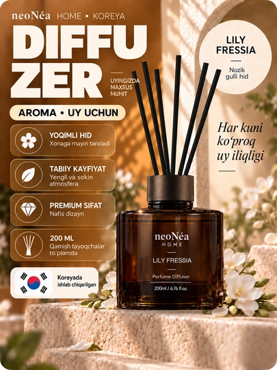Uy, avto va ofislar uchun havo xushbo'ylagichi diffuzor "neoNea", Koreya 200ml - 