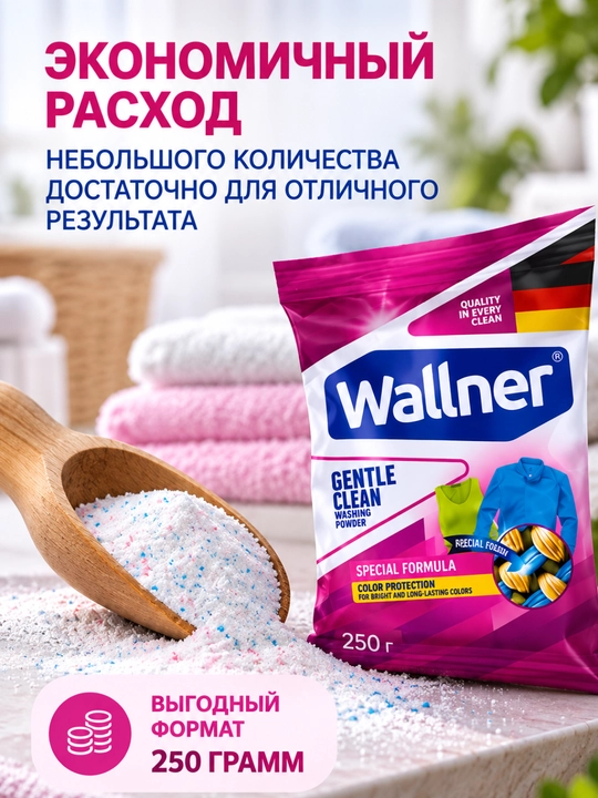 Wallner qo‘l bilan yuvish uchun kir yuvish kukuni, 250 g