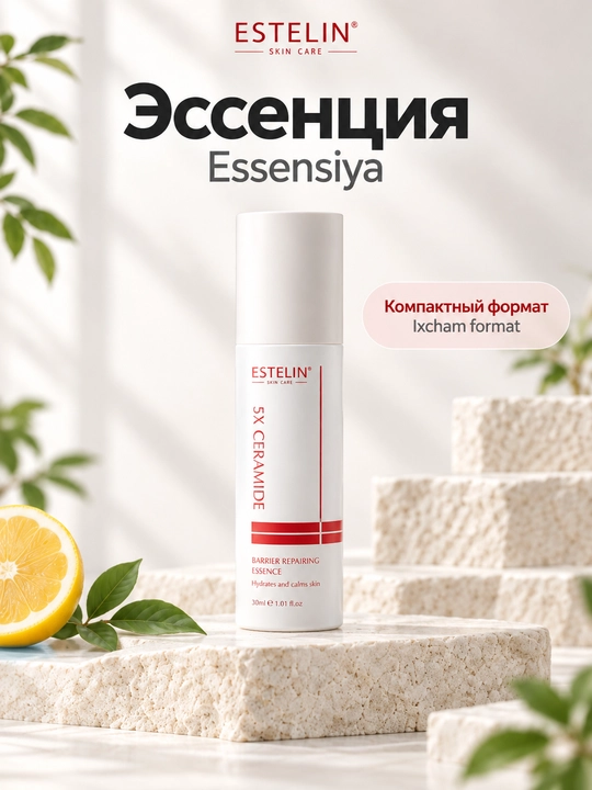 Набор косметики для ухода за лицом Estelin, 5 средств и массажный роллер
